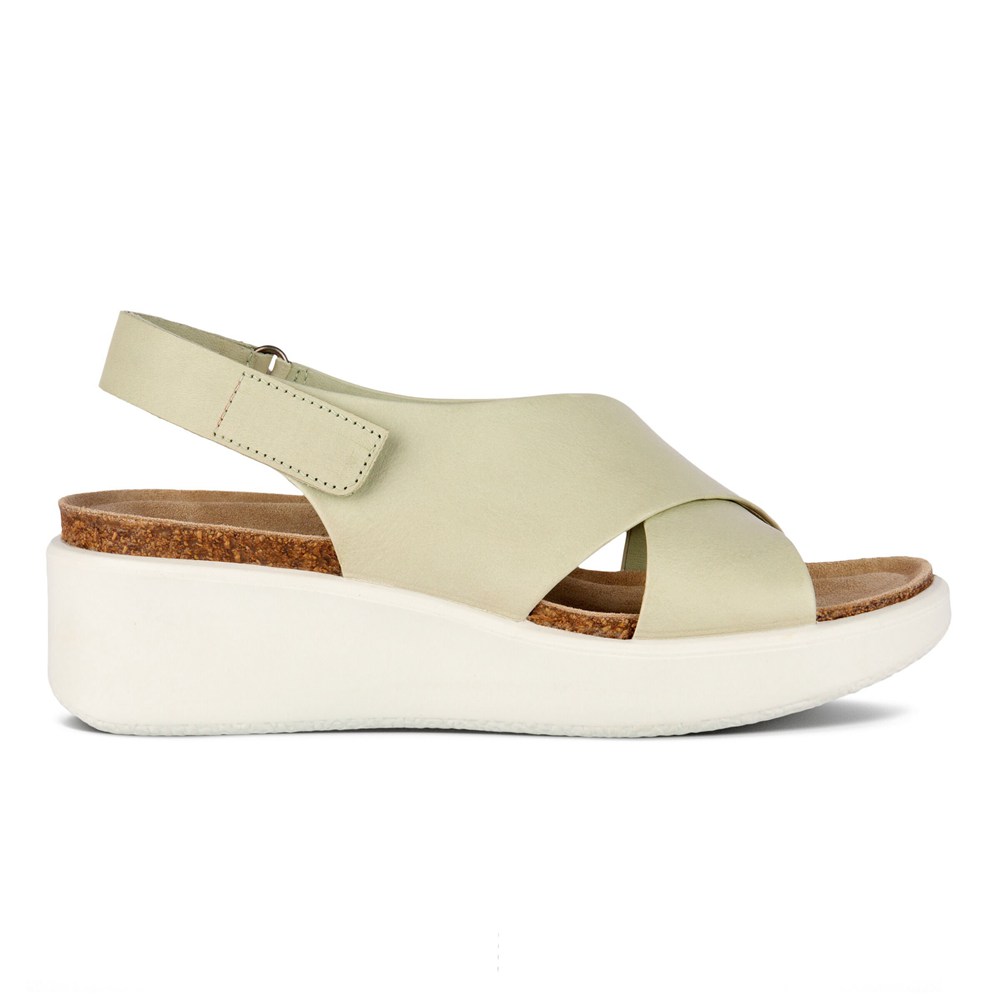 Sandalias Mujer - ECCO Flowt Wedge Cork - Beige - VWC468152